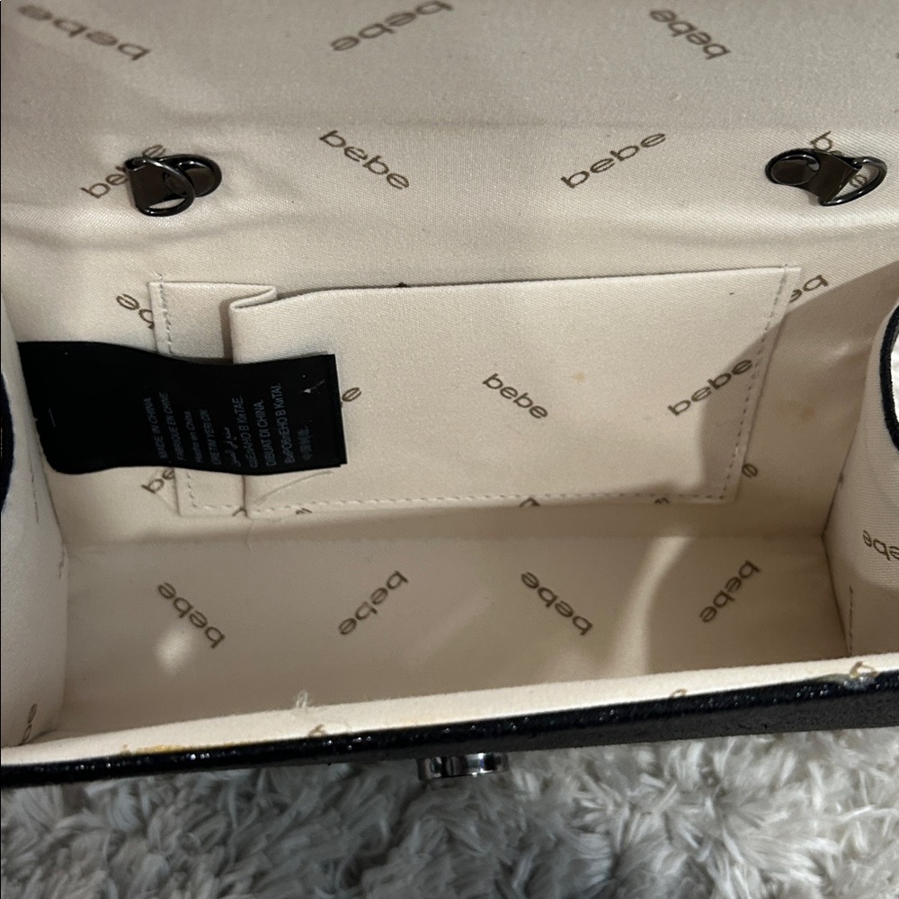 Bebe Black Rhinestone Evening Bag - Picture 3 of 5